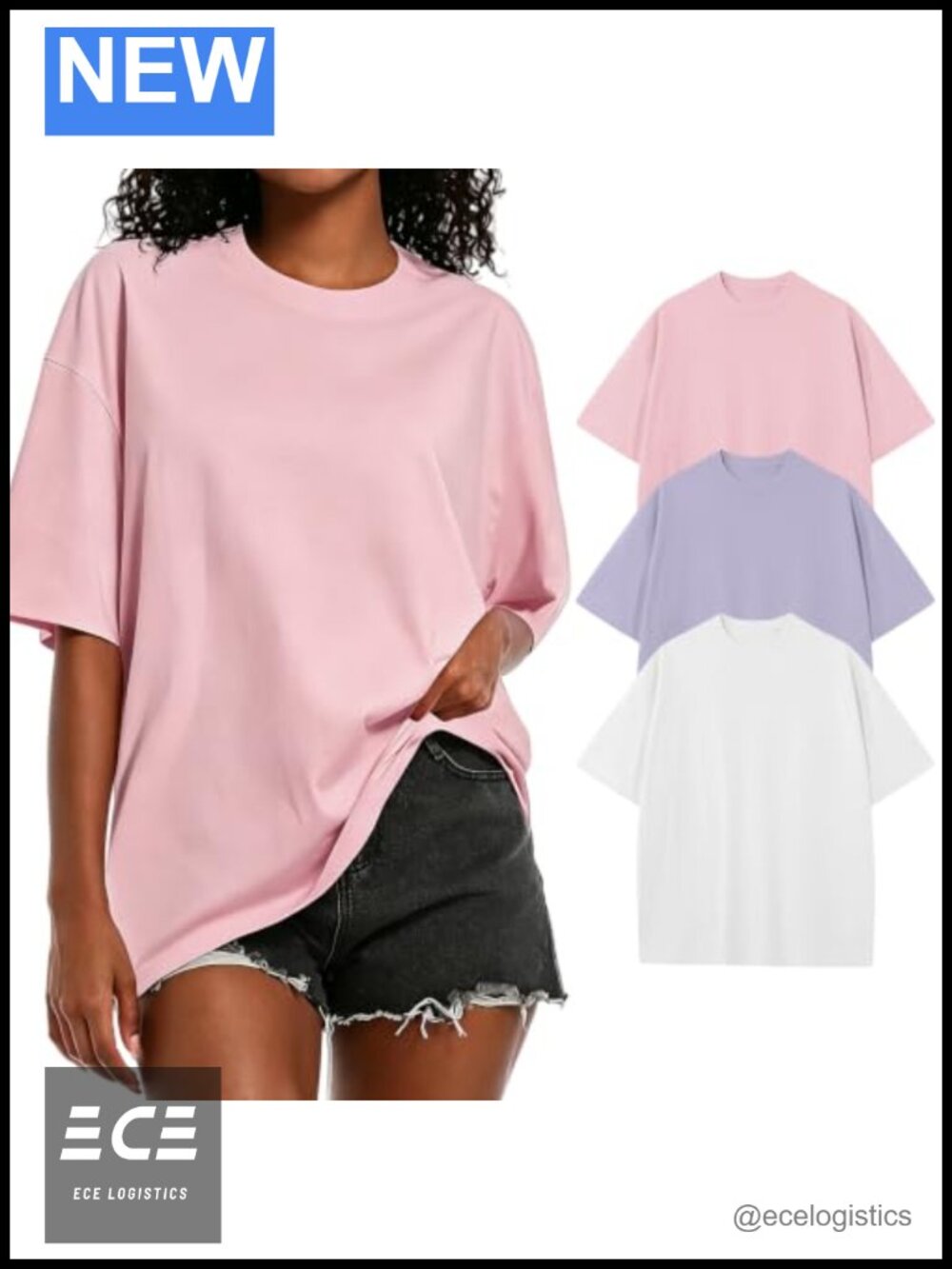 Oversized Short Sleeve Cotton Crew Neck T-Shirt Loose Fit Casual Tee